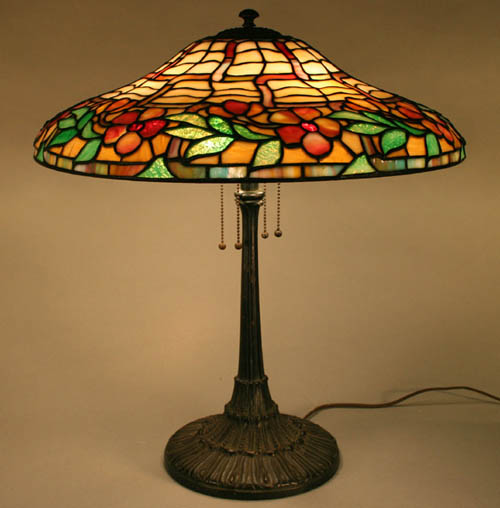 Amboy Works Floral Leaded Glass Table Lamp