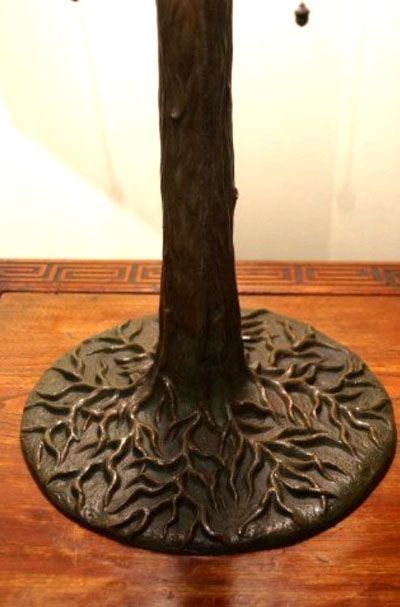 American Peacock Leaded Glass Table Lamp
