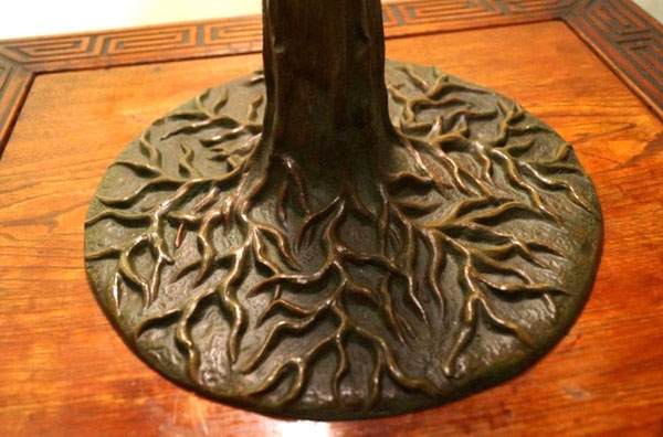 American Peacock Leaded Glass Table Lamp