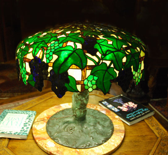 Suess Ornamental Glass Company, Grape Trellis Table Lamp