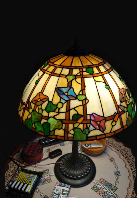 Wilkinson Morning Glory Leaded Glass Lamp