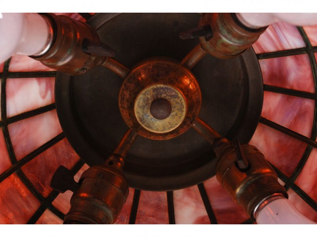 Albert Sechrist Leaded Glass Chandelier