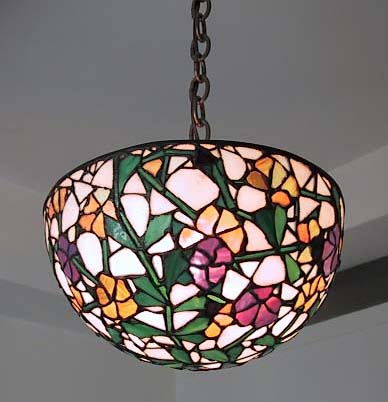 American Leaded Glass Floral Chandelier