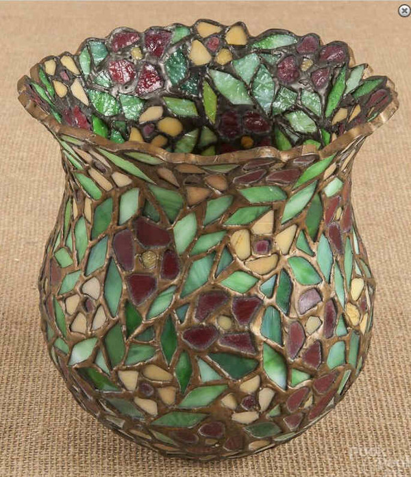 Unique Art Glass & Metal Company leaded lantern, Brooklyn