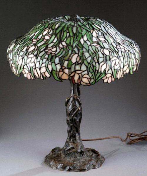 American Floral Table lamp, Attr Amboy Works / Chapman