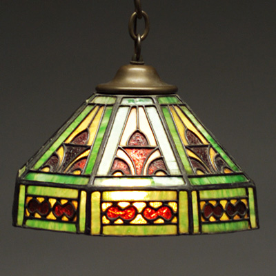 Arts and Crafts Leaded Chandelier
