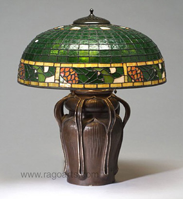 Bigelow, Kennard & Company, Pine Cone Border Leaded Lamp