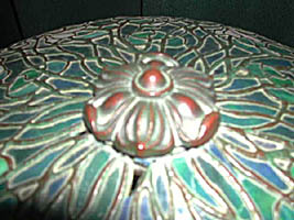 Amboy Works, Floral Leaded Glass Table Lamp