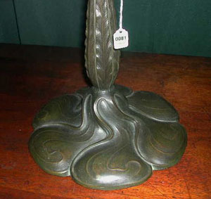Amboy Works, Floral Leaded Glass Table Lamp