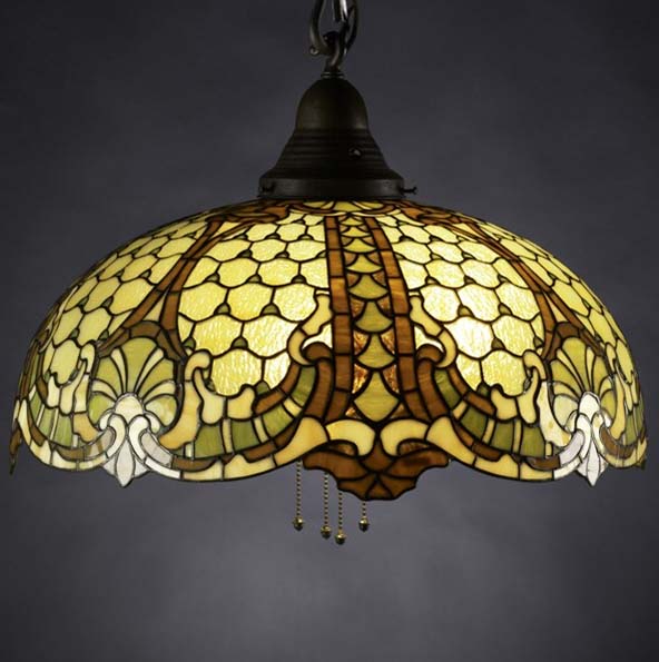 Williamson Colonial Style Leaded Glass Chandelier