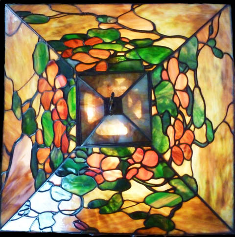 American Lead Came Glass Chandelier