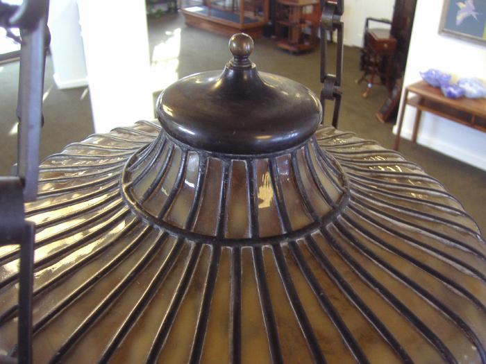 American Leaded Bent Glass Chandelier