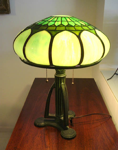 American Leaded Glass Table Lamp (Attr Chandler)