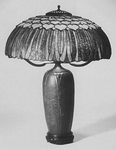 Bigelow, Kennard & Company Sunflower Lamp on Grueby Base