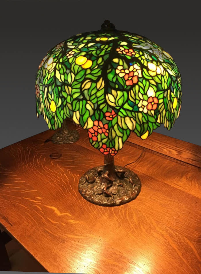 Gorham Apple Blossom Leaded Lamp
