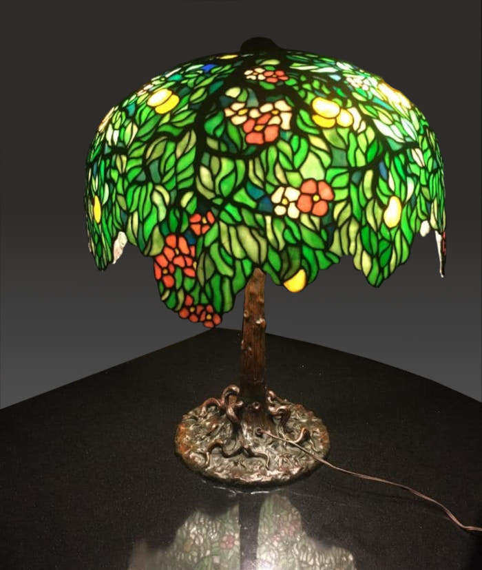 Gorham Apple Blossom Leaded Lamp