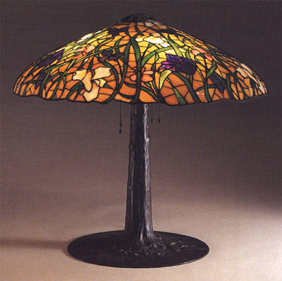Suess Ornamental Glass Company, Iris Leaded Lamp