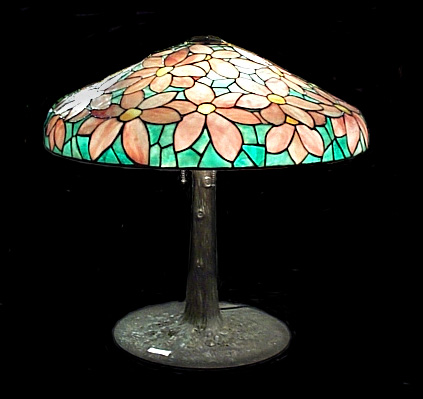 Suess Pink Floral Leaded Lamp