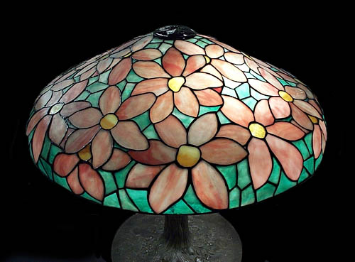 Suess Pink Floral Leaded Lamp