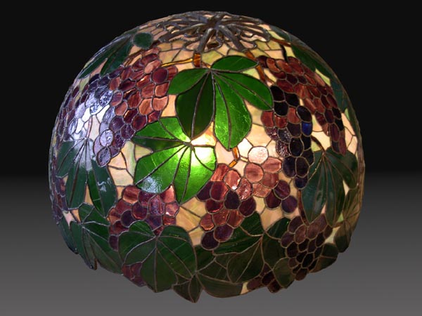 Suess Red Grape Leaded Lamp