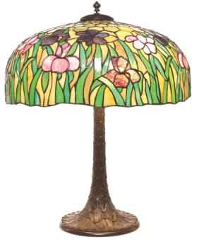American Leaded Glass Iris Table Lamp