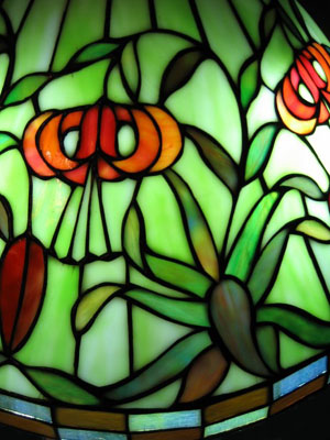 Wilkinson Floral Leaded Glass Lamp