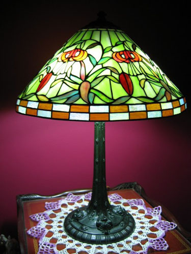 Wilkinson Floral Leaded Glass Lamp