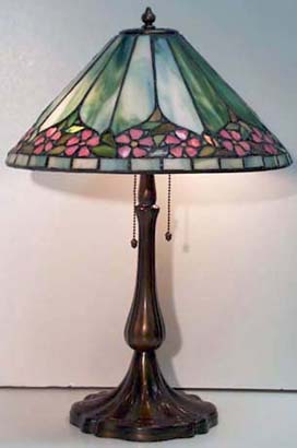 Unique Art Glass and Metal, Leaded Lamp