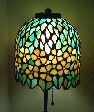Unique Art Glass and Metal Co, Boudoir Leaded Lamp