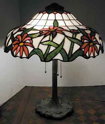 J A Whaley Floral Leaded Lamp