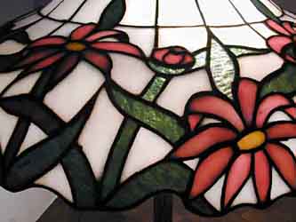 J A Whaley Floral Leaded Lamp