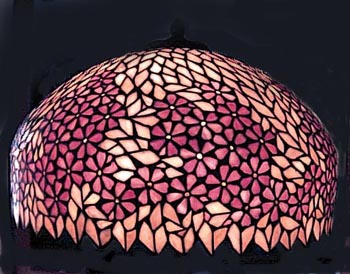 Unique Art Glass & Metal Periwinkle Table Lamp