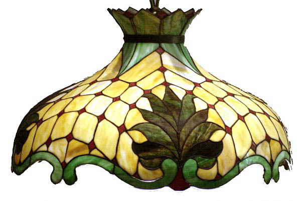American Bent Leaded Glass Chandelier
