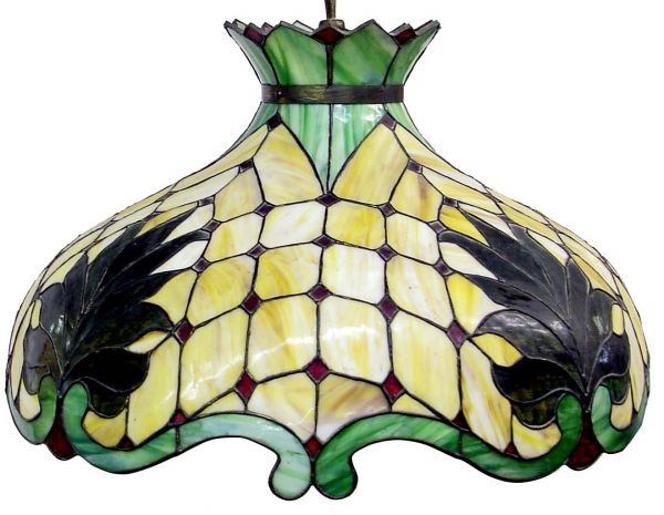 American Bent Leaded Glass Chandelier