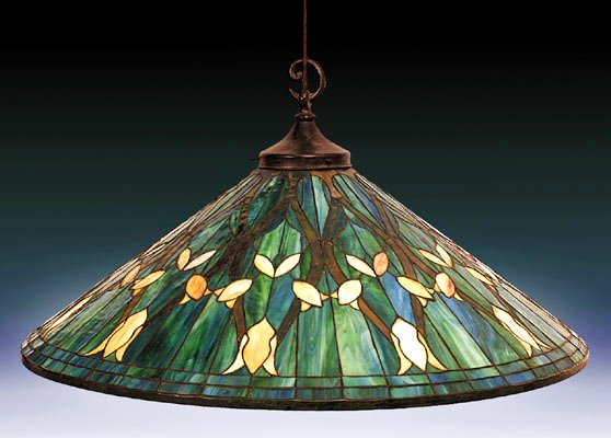 Williamson Stylized Leaded Glass Chandelier
