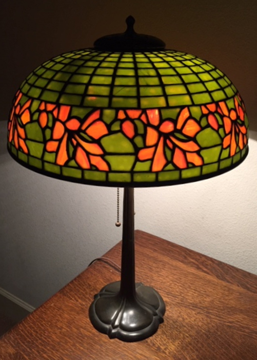 Bigelow Floral Border Leaded Lamp