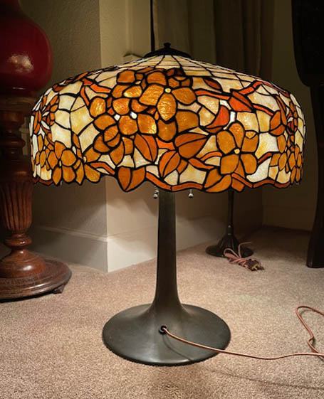 American Mono Palette, leaded lamp, attributed to Unique