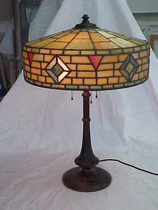 Wilkinson Geometric Leaded Glass Lamp