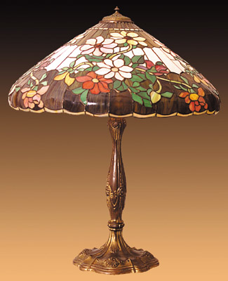 Wilkinson Floral Leaded Glass Lamp