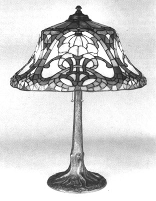 Wilkinson Stylized Floral Leaded Glass LampALT TITLE