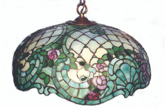 Williamson Floral Leaded Glass Chandelier